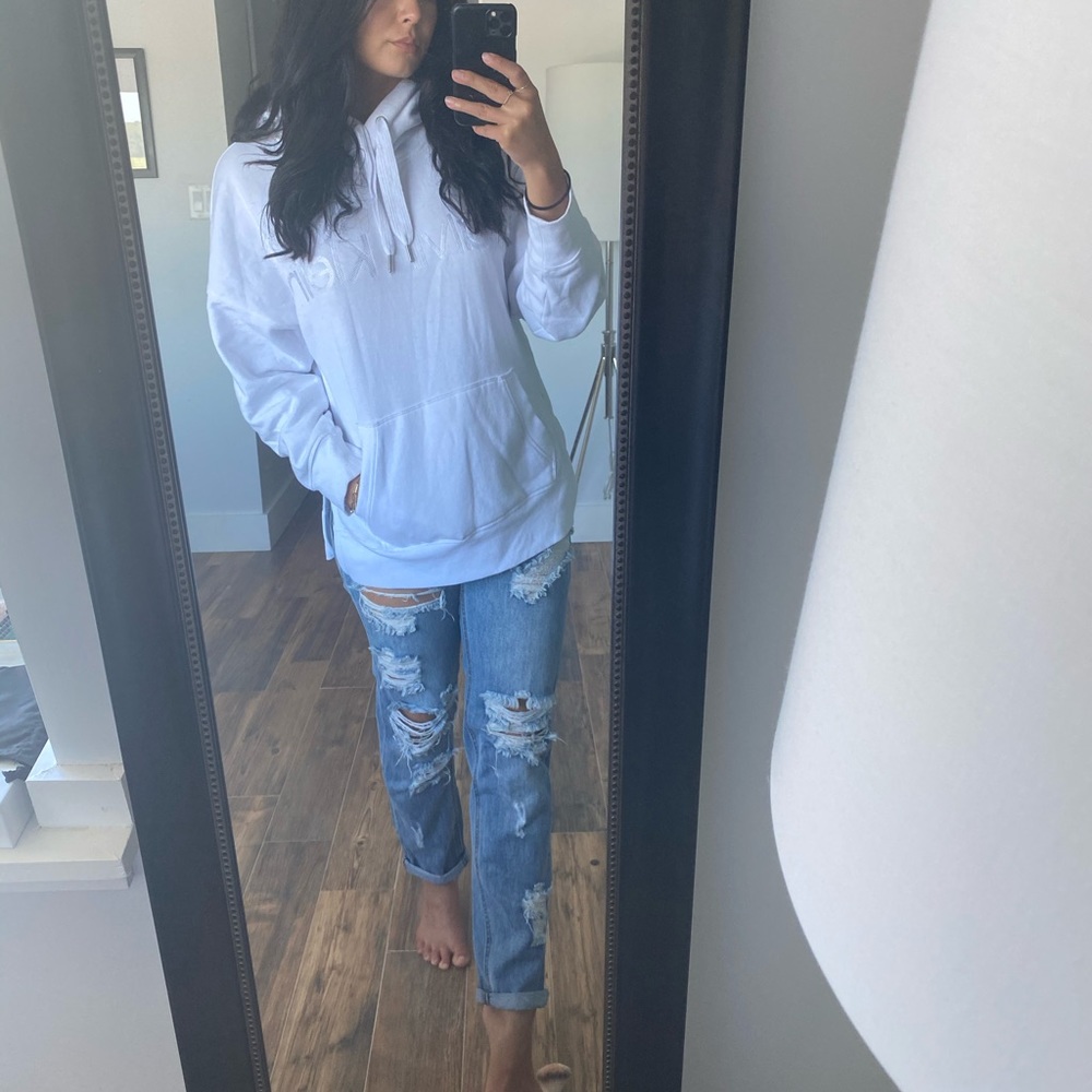 Calvin Klein thick white hoodie